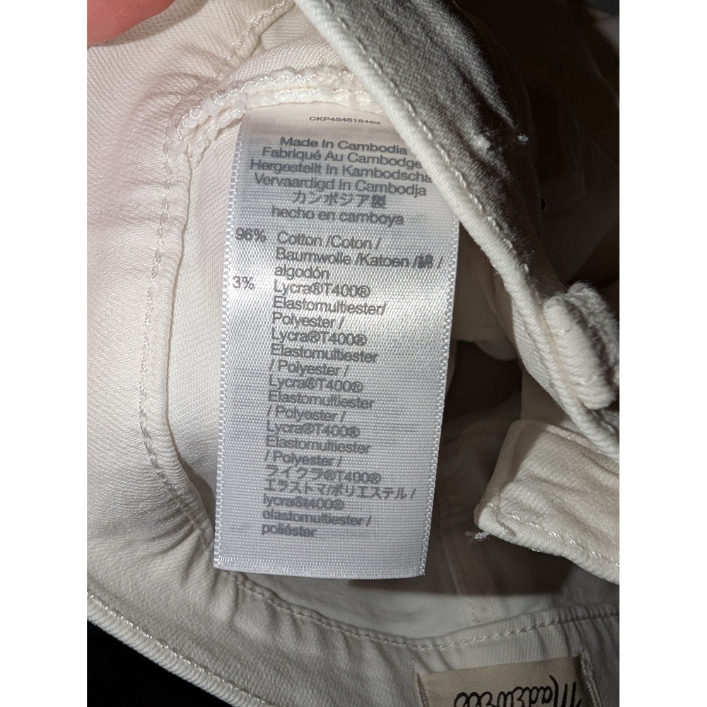 Madewell The High-Rise Slim Boyjean White Stretch Denim Jeans Women's Size 27 - Picture 4 of 5
